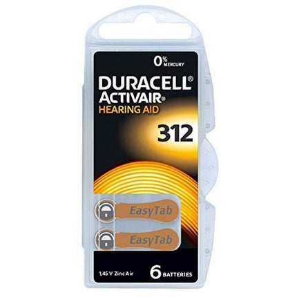 Duracell Activair dzirdes aparātu baterijas, 312 izmērs (60 gab. iepakojumā)