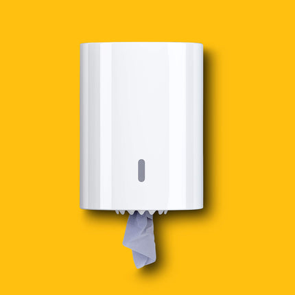 AmazonCommercial papīra salvetes, divslāņu, centra padeves rullis, pārstrādātas, 6 ruļļi (1 iepakojums), 450 loksnes rullī, loksnes izmērs: 30 x 20 cm