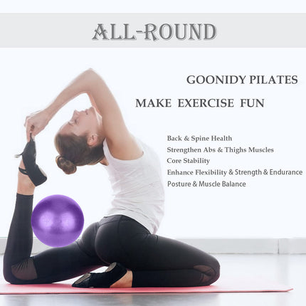 Pilates bumba, vingrošanas bumba maza, 22 cm Pilates bumba, vingrošanas bumbas bērniem, Overball fitnesa bumba jogas bumba fitbola birojs ergonomisks līdzsvara aprīkojums jogai vingrošanai sporta zāles vingrinājumi fitnesa terapijas piederumi