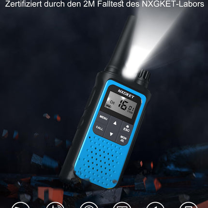 Rācija bērniem, pieaugušajiem, rotaļlieta, 2 NXGKET liela darbības rādiusa 5 km rācija, uzlādējama ar 1800 mAh akumulatoru, 16 kanālu radio ar LED lukturīti lietošanai ārpus telpām, kempingā, pārgājienos