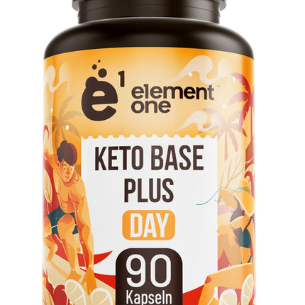Keto Base Plus Day - ikdienas keto komplekss - 90 vegānas kapsulas - ar ingveru, zaļās tējas ekstraktu, kajēnas pipariem un kofeīnu - iecienīts sportistu un fitnesa entuziastu vidū - vegāns, bez glutēna un bez laktozes