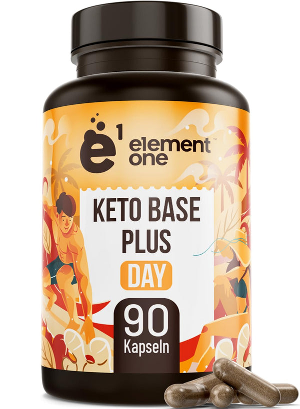 Keto Base Plus Day - ikdienas keto komplekss - 90 vegānas kapsulas - ar ingveru, zaļās tējas ekstraktu, kajēnas pipariem un kofeīnu - iecienīts sportistu un fitnesa entuziastu vidū - vegāns, bez glutēna un bez laktozes