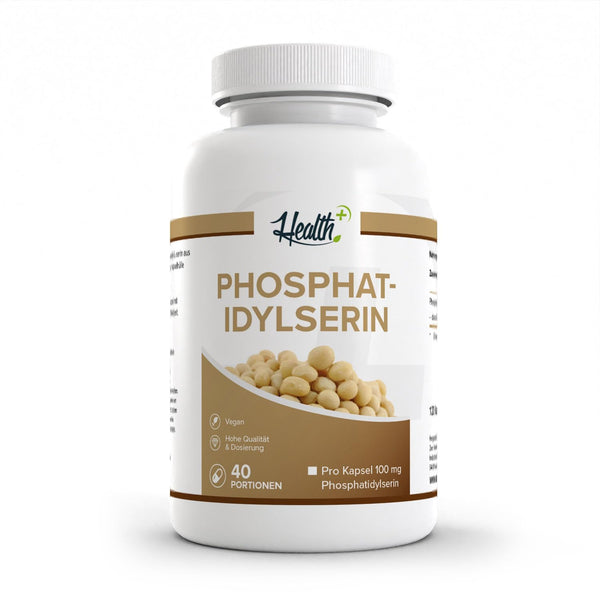 Zec+ Nutrition Health+ fosfatidilserīns - 120 kapsulas ar 100 mg fosfatidilserīna vienā kapsulā, no sojas, koncentrēšanās spējas un atmiņas uzlabošanai, ražotas Vācijā