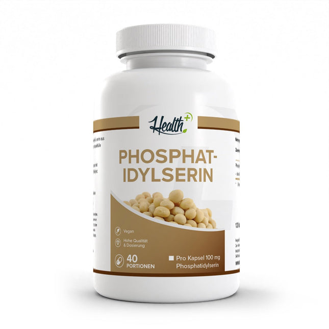Zec+ Nutrition Health+ fosfatidilserīns - 120 kapsulas ar 100 mg fosfatidilserīna vienā kapsulā, no sojas, koncentrēšanās spējas un atmiņas uzlabošanai, ražotas Vācijā