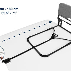 KMINA - Gultas aizsargbarjera, salokāma no 90 līdz 180 cm, regulējama stāvgulta senioriem, salokāma pieaugušajiem