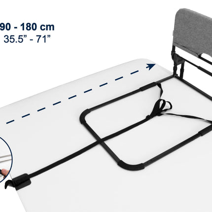 KMINA - Gultas aizsargbarjera, salokāma no 90 līdz 180 cm, regulējama stāvgulta senioriem, salokāma pieaugušajiem