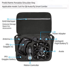 Pārnēsājama soma DJI Avata Goggles2 FPV2 dronam, uzglabāšanas soma Avata dronam ar plecu siksnu, melna