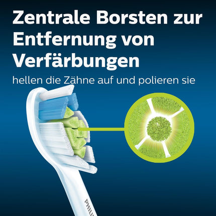 Philips Sonicare Original W2 Optimal White standarta zobu birstes uzgaļi Sonic zobu birstēm – 8 uzgaļu iepakojums, baltā krāsā (modelis HX6068/12)