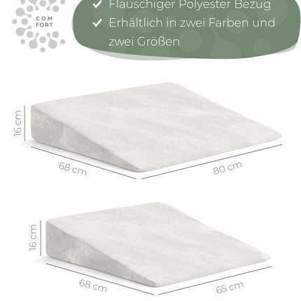 Ķīļveida spilveni gultai un dīvānam, matrača ķīļveida spilvens, refluksa spilvens [ar 2 gulēšanas zonām], lasīšanas spilveni miega paaugstināšanai, muguras spilveni kā galvgaļi, gultas pacēlāji, muguras atbalsta spilveni, kāju spilveni vai vēnu spilveni