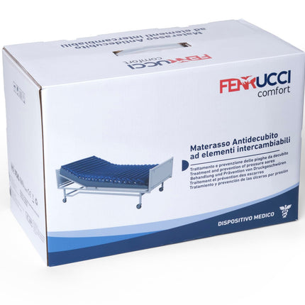 Pretatspiedienu matracis ar alternatīvām gaisa sloksnēm, nomaināmām sloksnēm, kompresors iekļauts komplektā, CE marķējums, medicīniskais PVC, novērš un ārstē spiediena čūlas