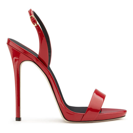 GBBRZKTB Sieviešu augstpapēžu kurpes ar stiletto vaļēju purngalu, sandales ar regulējamu potītes siksniņu, kāzu kurpes ar pumpiņām, 12 cm, sarkanas-39