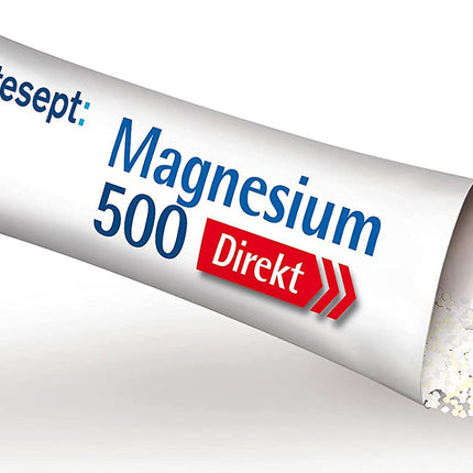 tetesept Magnesium 500 Direct – 1 x 20 Direct Sticks – Uztura bagātinātājs ar magnija pulveri lietošanai bez ūdens – Ātri aktīviem muskuļiem