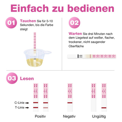 Easy@Home 40 x grūtniecības testi agrīnai lietošanai 10 mSV/ml - jutīgs grūtniecības tests - agrīnas grūtniecības testa strēmeles ar visaugstāko precizitāti | Uzticams īpaši agrīns grūtniecības tests
