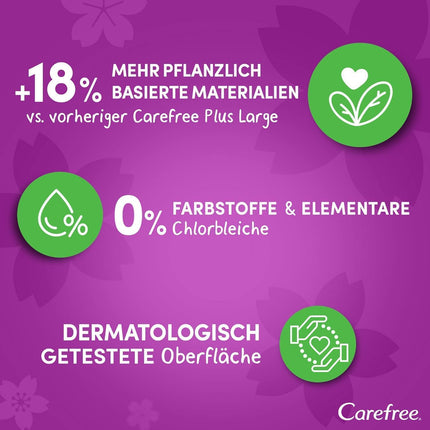 Carefree Plus Large ikdienas ieliktnīši ar svaigu aromātu (1 x 48 gabali), īpaši plati un super absorbējoši, lai acumirklī aizturētu šķidrumu, neitralizē smakas, Plus Large izmērs