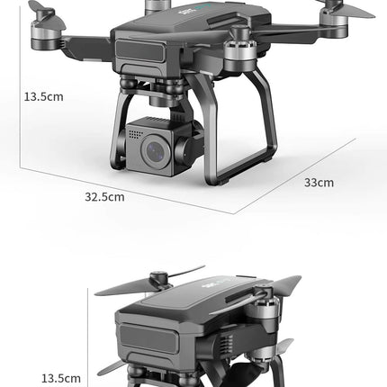 LUXWALLET Skyline² 5 GHz profesionāls drons ar True 4K kameru, GPS, piekaramu stabilizatoru un pārnēsāšanas somu, 30 km/h-3 km attālums, melns