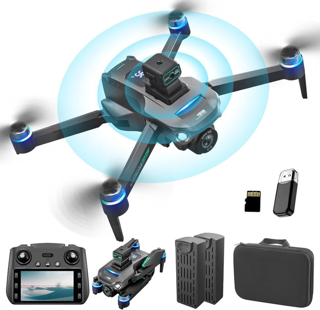 OBEST GPS drons ar 4K profesionālu kameru, tālvadības pulti ar UHD ekrānu, 2 baterijām, 40 minūšu lidojuma laiku, 5G FPV pārraidi, RC kvadrokopteri pieaugušajiem, SD karti