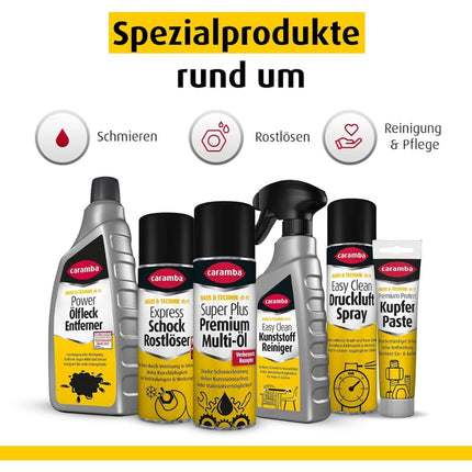 Caramba Power eļļas traipu tīrītājs, noņem eļļas traipus no bruģakmeņiem, betona, tekstilizstrādājumiem un citiem materiāliem, piemērots garāžas grīdām, gēla tekstūra, 1 l