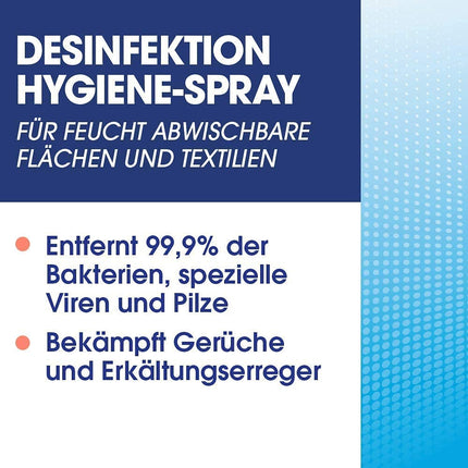 Sagrotan higiēnas tīrīšanas komplekts tekstilizstrādājumu un virsmu dezinfekcijai (3 x 400 ml higiēnas aerosola pudeles un 3 x 100 ml higiēnas pumpja pudeles)