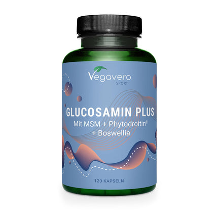 Glikozamīna hondroitīns lielās devās un vegāns | 1000 mg glikozamīna | Ar MSM | Laboratorijā pārbaudīts un vegāns | Bez piedevām | Vegavero® ražots Vācijā