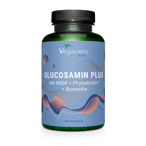 Glikozamīna hondroitīns lielās devās un vegāns | 1000 mg glikozamīna | Ar MSM | Laboratorijā pārbaudīts un vegāns | Bez piedevām | Vegavero® ražots Vācijā