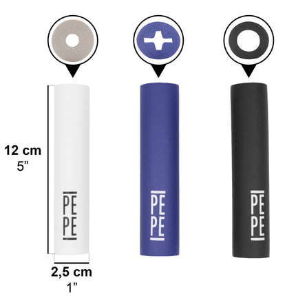 PEPE Mobility - Roktura palīglīdzekļi senioriem x6 gabali, 3 izmēri, galda piederumu roktura biezinātāji 12 cm, zobu birste, pildspalvas melnas, baltas, zilas