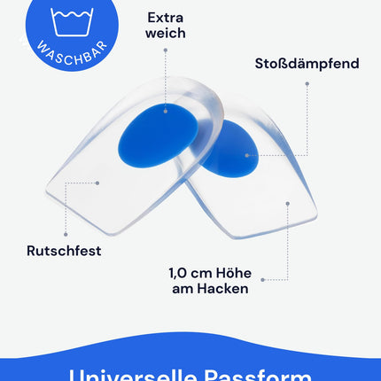 YOGAMEDIC papēžu spilventiņi apaviem, papēža pieši, 4 iepakojums, ortopēdisks gēla papēža ieliktnis, papēža spilventiņš Ahilleja cīpslai, plantārajam fascītam, zolīte (40.–45. izmērs)