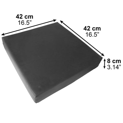 PEPE Mobility - Ratiņkrēsla sēdekļa spilvens pret izgulējumiem (42 x 42 x 8 cm), ortopēdisks, ar atmiņas putām, izgulējumu, melns - Ražots Eiropā