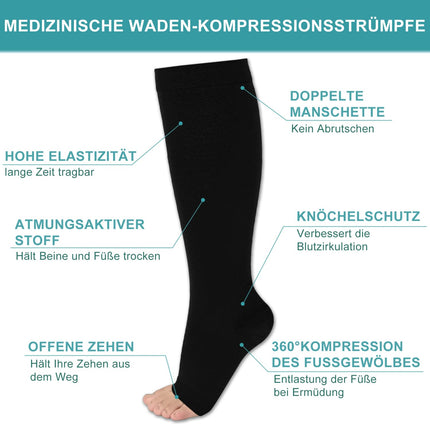 Evolyline medicīniskās kompresijas zeķes sievietēm un vīriešiem 20-30 mmHg 2. klase, kompresijas zeķes trombozes zeķes sievietēm, atbalsta zeķes sievietēm, atbalsta zeķubikses varikozām vēnām potītes garumā.