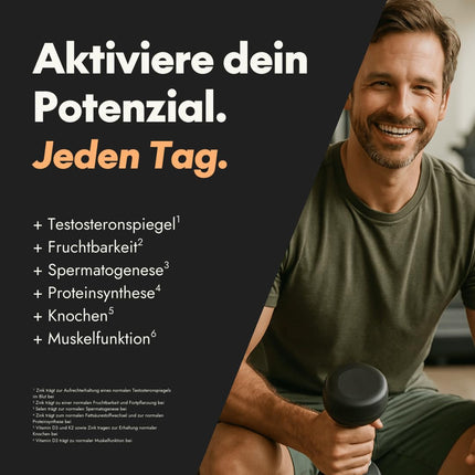 serotalin ACTIVE MEN Maca kapsulas vīriešiem | Fenugreek ar Shilajit, L-citrulīnu, Black Maca un Tribulus | Vegāns un ražots Vācijā | 60 kapsulas