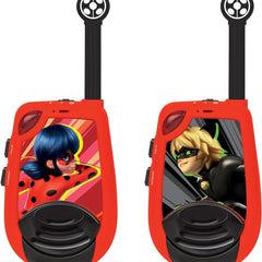 Lexibook Miraculous Ladybug Cat Noir, rācijas, darbības rādiuss 2 km, gaismas Morzes funkcija, jostas klipsis, bērniem, baterija, sarkana, TW25MI + Duracell Plus baterijas AAA, 12 iepakojums, ilgstoša jauda, ​​AAA
