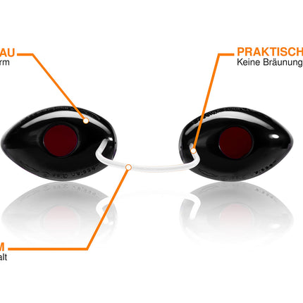 Sonnenkunst® Premium solārija aizsargbrilles — uzlabota koncepcija [2025] — ieskaitot E-grāmata un uzglabāšanas kaste - UV aizsargbrilles sauļošanai EN170