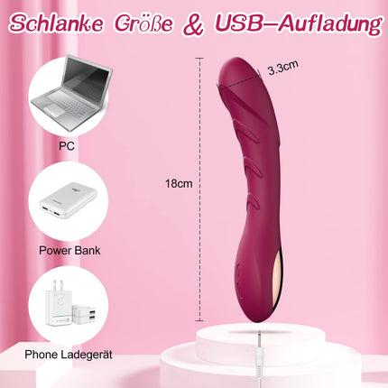 Silikona G-punkta vibrators seksa rotaļlietu vibratori viņas klitoram, kluss, reālistisks dildo anālais vibrators sievietēm un pāriem ar 12 vibrācijas režīmiem (sarkanvīna krāsā)