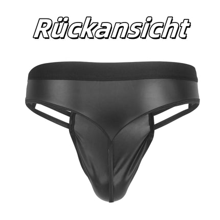 sunshinelady vīriešu stringi no PU ādas, liela izmēra vīriešu apakšveļa ar elastīgu jostasvietu, seksīgas biksītes, apakšveļa vīriešiem, geju biksītes ar U veida kabatu, seksīga apakšveļa ar izgriezumu, melnas, M