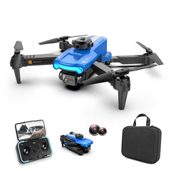 Goolsky LSRC XT2 drons, drons ar 4k kameru, WiFi optiskās plūsmas pozicionēšana, 2,4 GHz šķēršļu noteikšana, kvadrokoptera drons iesācējiem, zils