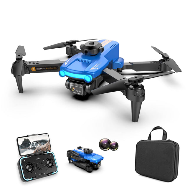 Goolsky LSRC XT2 drons, drons ar 4k kameru, WiFi optiskās plūsmas pozicionēšana, 2,4 GHz šķēršļu noteikšana, kvadrokoptera drons iesācējiem, zils
