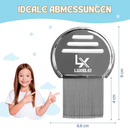 LUXELEI utu ķemme, profesionāla pret utīm un gnīdām, ko iesaka pediatri - utu līdzeklis bērniem - gnīdu ķemme - ķemme gnīdu un utu noņemšanai - ķemme pret utīm