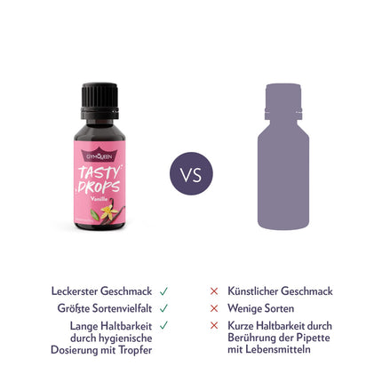 GymQueen garšīgie pilieni, vaniļas, garšas pilieni bez kalorijām, 30 ml