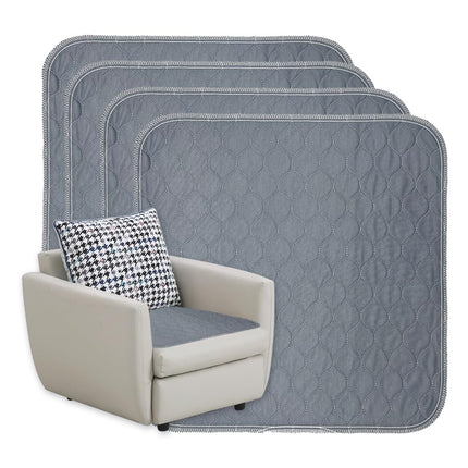 GRUENERDE 4 mazgājami sēdekļu pārvalki urīna nesaturēšanas gadījumiem, ūdensnecaurlaidīgs krēsla pārvalks, ļoti absorbējošs, izturīgs krēsla paliktnis atzveltnes krēsliem, ratiņkrēsliem, 54x56 cm, pelēks