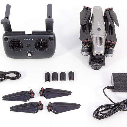 Walkera 15001000 Vitus pārnēsājamais kvadrokoptera RTF FPV drons ar 4K UHD kameru, šķēršļu noteikšanu, GPS, aktīvo izsekošanu, DEVO F8S tālvadības pulti, akumulatoru un lādētāju
