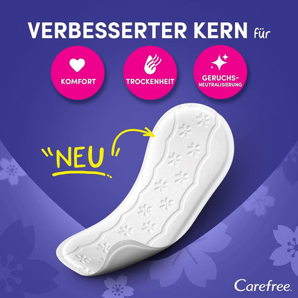 Carefree ikdienas ieliktnīši Plus Normal ar vieglu aromātu (56 gab. iepakojumā), īpaši absorbējoši ikdienas ieliktnīši, kas acumirklī ieslēdz šķidrumu, normāls izmērs