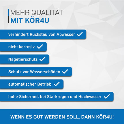 kör4u pretvārsts DN 110, oranžs, notekūdeņiem, aizsardzība pret žurkām, pretvārsts (DN 110)