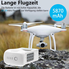 Phantom 4 akumulators 15.2V 5870mAh, Homesuit augstas ietilpības viedais lidojuma rezerves akumulators DJI Phantom 4 sērijas dronam | DJI Phantom 4 Pro, Phantom 4 Pro V2.0, Phantom 4 Advanced