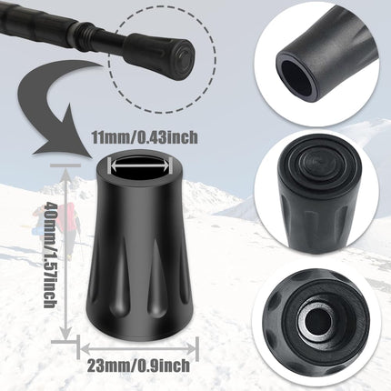 KINDOYO gumijas nūju uzgaļi — 6 rezerves uzgaļi nūjām, pārgājienu un trekinga nūjām