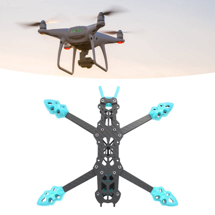 KENANLAN kvadrokoptera rāmja komplekts, FPV sacīkšu drona rāmis profesionāls 225 mm riteņu bāzes oglekļa šķiedras kvadrokoptera rāmis RC dronu piederumiem (zils)