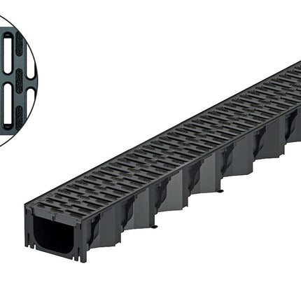 1 m ACO Hexaline 2.0 drenāžas kanāls ar Microgrip režģveida režģi, grīdas kanāls, terases kanāls