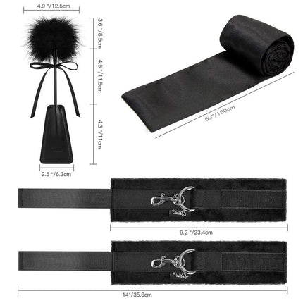 UTIMI BDSM Bondage set Bettfesseln - Sex Spielzeug mit Seil Augenbide Handschellen Fußfesseln Bett Set Fesseln Sexspielzeug Erotik Fesselset für Liebhaber Extreme Anfänger und erfahrene Paare,Schwarz