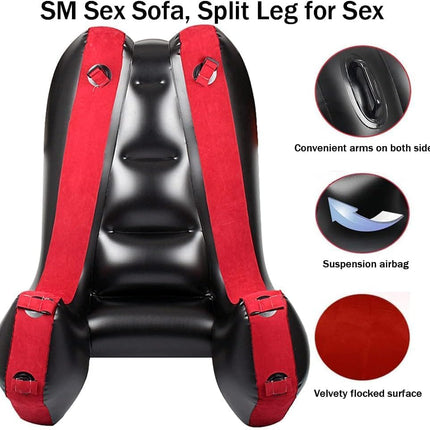 Seksa dīvāns, seksa mēbeļu spilvens, BDSM seksa rotaļlietas, piepūšams spilvens pāru seksuālās pozas atbalstam, daudzfunkcionālas rampas, PVC flokētas seksa krēsla rampas mēbeles ar bondage