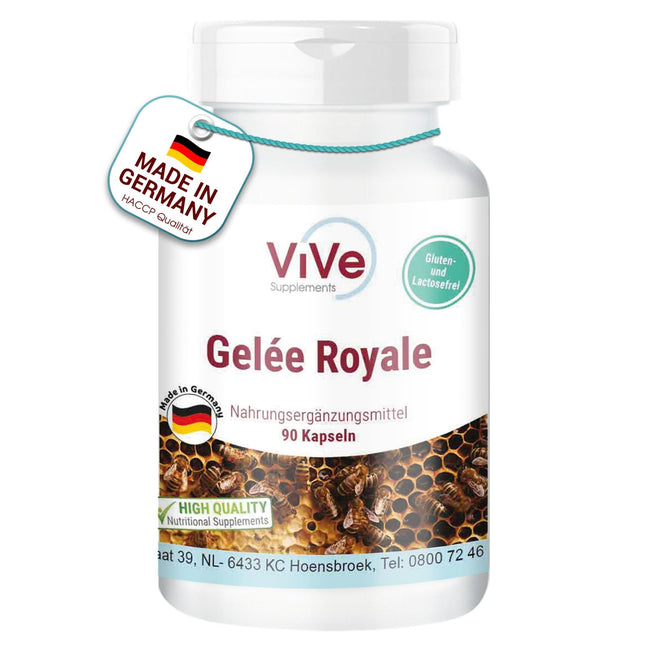 Peru pieniņa 500 mg - 90 kapsulas - standartizēts līdz 4% 10-HDA - augsta kvalitāte saskaņā ar ISO standartiem - maigi sasaldēts | Kvalitāte no Vācijas, ko nodrošina ViVe Supplements