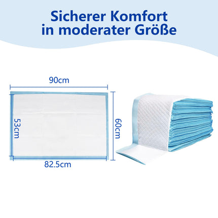 Vienreizlietojamie ieliktņi urīna nesaturēšanas slimniekiem 60x90 cm, 25 gabali, ūdensizturīgi un īpaši absorbējoši ieliktņi ar stiprinājuma sloksnēm zīdaiņiem, pieaugušajiem un senioriem.