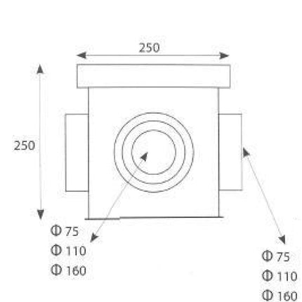 Čuguna grīdas noteka 250x250x250mm B125 | Pagalma noteka, pagalma noteka, noteka, noteka